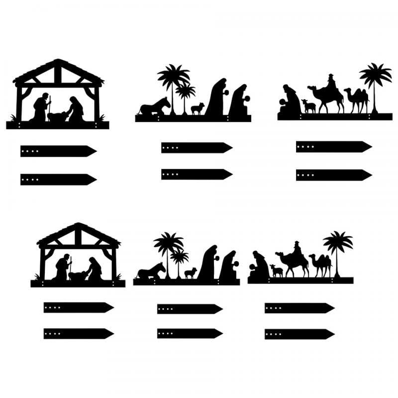 STYLEHEAVEN Nativity Scene Silhouette Yard Sign Garden Sign For Festival Holiday Outdoor Style A-image-43