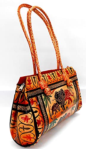 Jungle Elephants Design Ethnic Hand Embossed Shantiniketan Leather Indian Shoulder Bag2