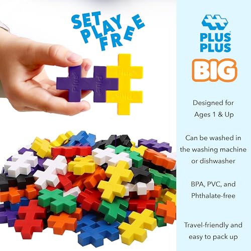 Plus-Plus Big Basic 100 bloques de construcción seguros que evitan la frustración infantil al encajar 7