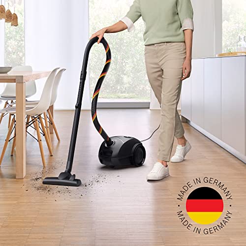 Bosch Staubsauger mit Beutel Serie 2 BGDS2CHAMP, Bodenstaubsauger, nachhaltig, aus Recyclingmaterial, Hygiene-Filter, 10 Jahre Motorgarantie, kompakt, leistungsstark, Made in Germany, 600 W, schwarz – Bild 3