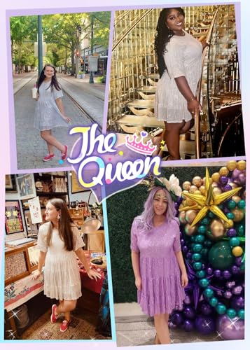 Sequin Babydoll Summer Dress，Sparkly Glitter Dress Short Flowy Tiered Tunic Dress for Women Party Club Night4