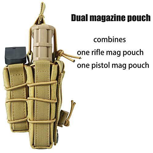 2 Packs Double Molle Mag Pouch 9Mm/.40 Magazine Pouch And 5.56Mm 7.62Mm Mag Pouch Set Dual Stack Magazine Pouch Carrier Multicam #TOP2