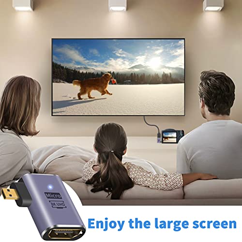 Duttek 8K Right Angle Micro HDMI Adapter, 90 Degree Micro HDMI to HDMI Adapter - Image 4