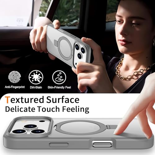 Image of iPhone 17 Magsafe Stand Case | Matte Design & 360 Protection | Military-Grade Apple iPhone 17 Cover | Ultra Premium - Gray