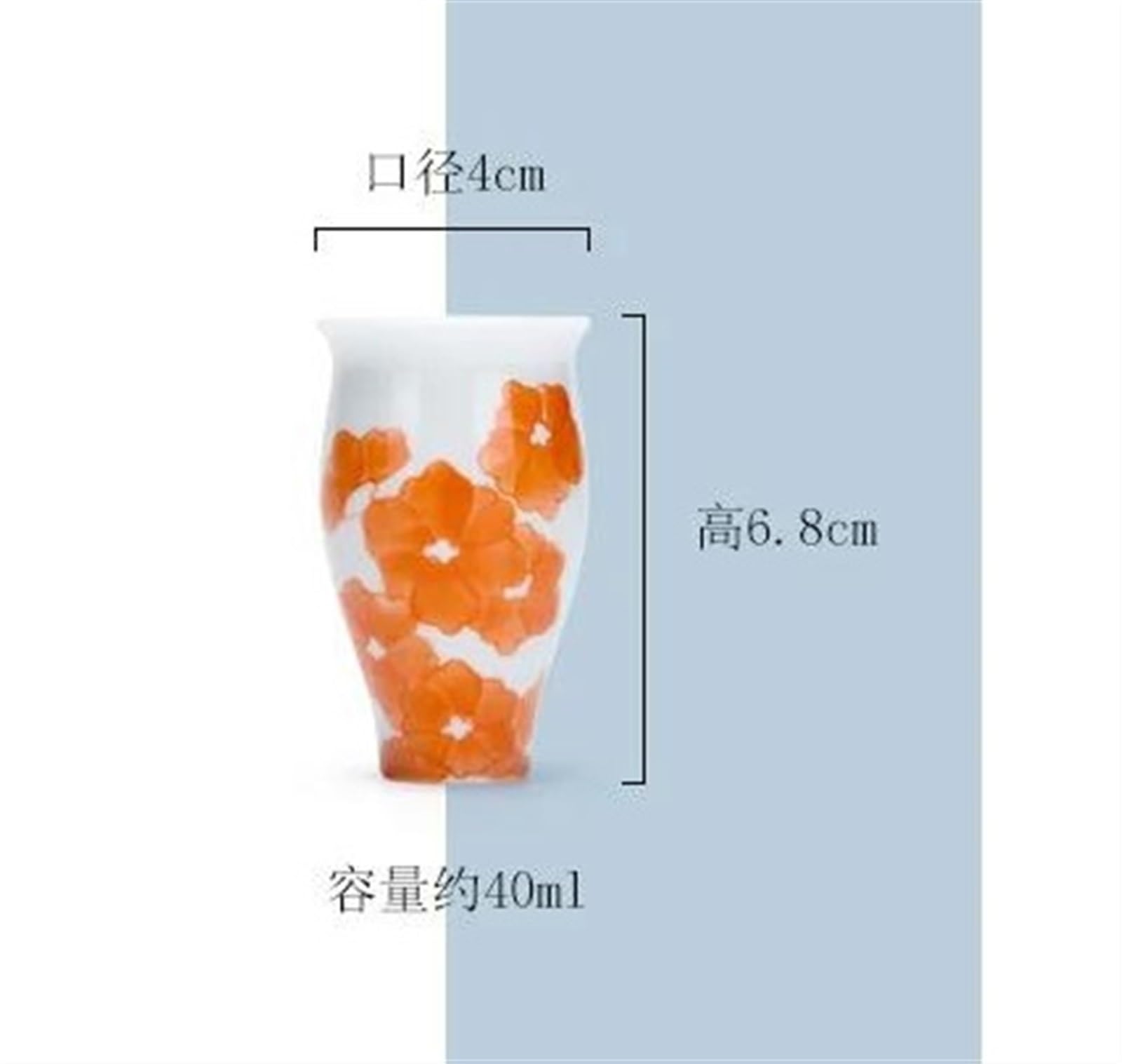 Juego De Té Teteras Juego Té Japonés Kung Fu Taza Maestra Individual Taza con Olor Cerámica Pura Pintada A Mano 2 Unid/Set Taza Té Pequeña para El Hogar 40ml Juegos De Té para Adultos(B)