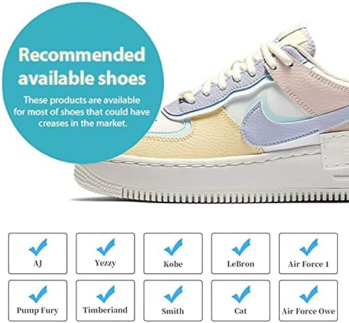 2 Pair - Madala Crease Protector for Air Force Shoes, Sneaker Shoes Protectors, Crease Guards Anti Crease Shoes Protector, Anti Wrinkle Shoes Crease Protector, No Crease Shoe Inserts for Men's 7.5-12