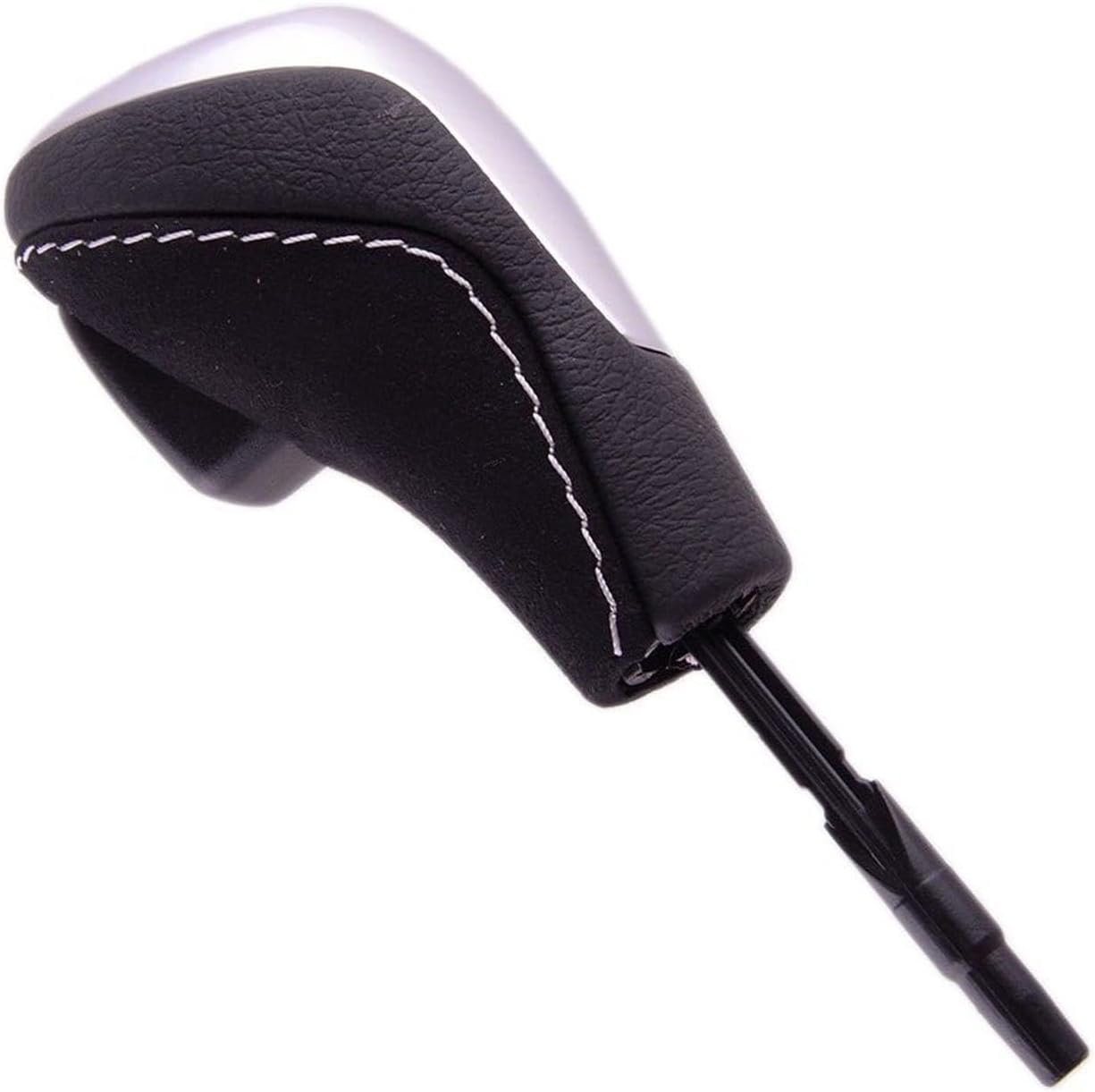 25162153758 Automatic Gear Shift Knob Shifter Compatible with BMW 1 Series E81/E82/E87 & 3 Series E90/E91/E92/E93 White Stitch Replace for 25-16-2-153-758