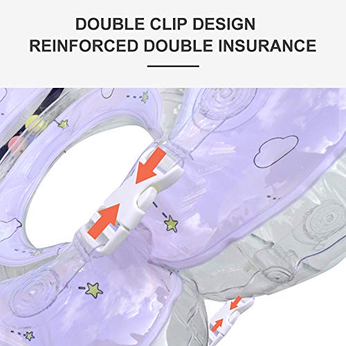 QIYI Baby Swimming Neck Ring, Baby Float Ring Bath Inflatable Neck Pool Floats with Safe Home Safety Armpit Ring for Toddler Age of 0-36 Months (L)