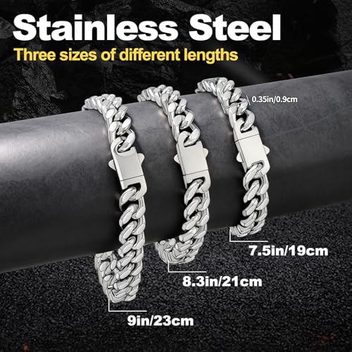 Pulsera Ahiller de Acero Inoxidable con Eslabones Cubanos para Hombre miniatura 4