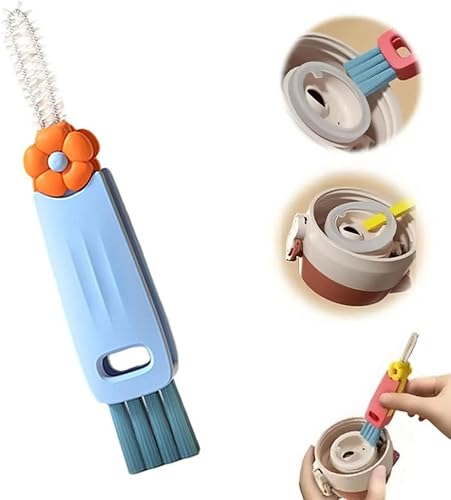 Cepillo de limpieza 3 en 1 para tapa de taza, nuevo cepillo multifuncional para botellas, limpiador de huecos de tapa de tazas, herramientas de