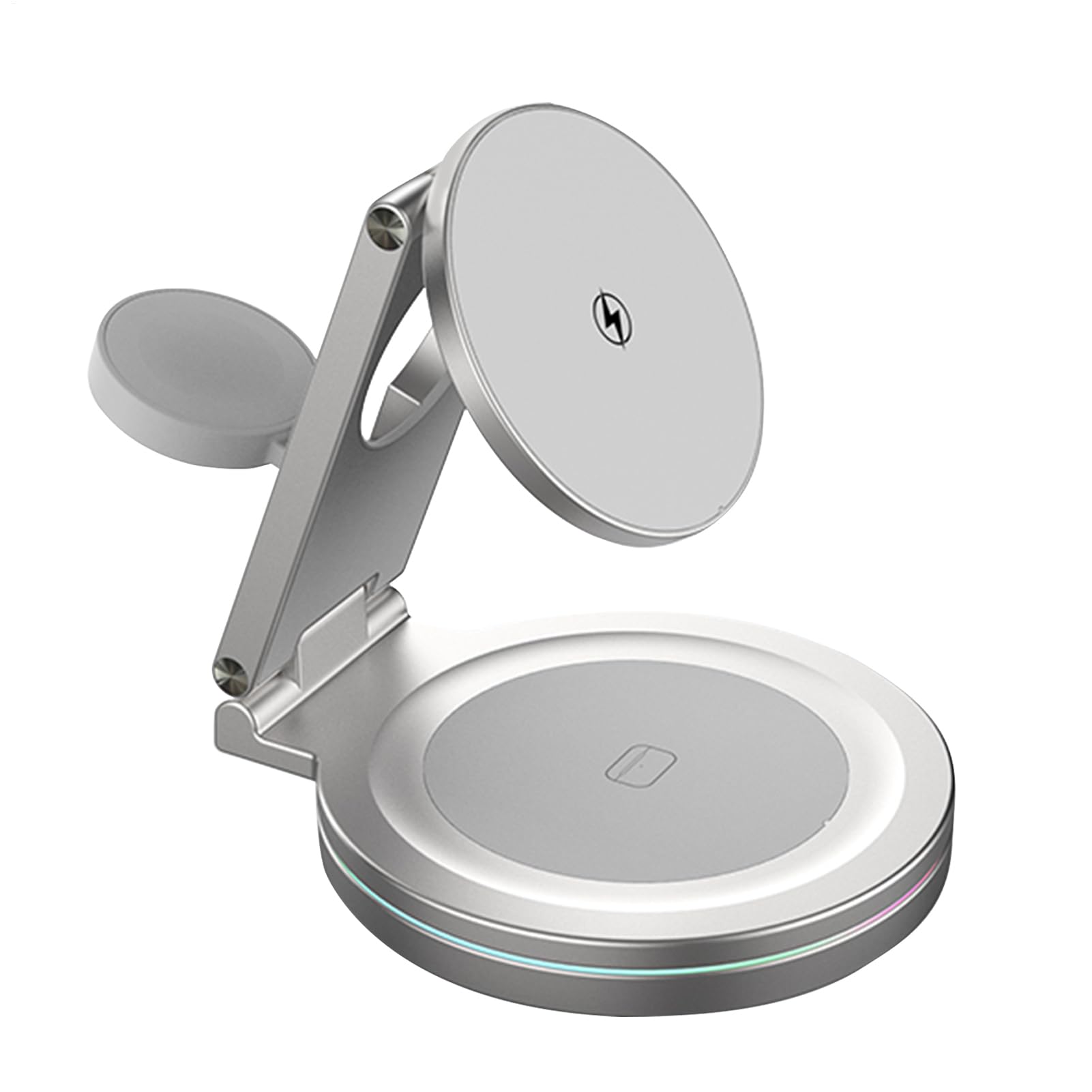 Estación De Recarga Inalámbrica Carga Rápida Magnética | Soporte Carga Inalámbrica 360° Soporte Plegable Portátil para Móvil, Consola, Hogar, Viaje, Bolso, Escritorio, Mesita De