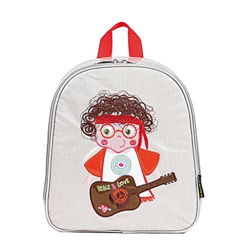 Kiwisac Hippie Niño Mochila Infantil, 29 cm, Gris Cover