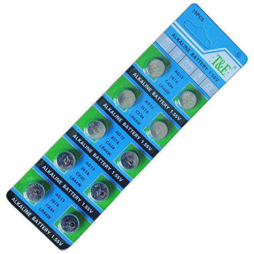 New T&E 10Pcs Ag13 Lr44 357 Sr44Sw Baterías Alcalinas miniatura 1