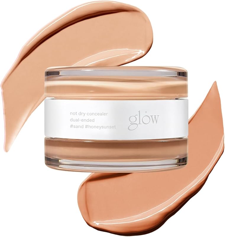glow not dry concealer #sand #honeysunset,korean makeup 0.4 oz | crease-free under eye concealer, dual color, blemishes, dark circles, light to medium skin, warm undertones