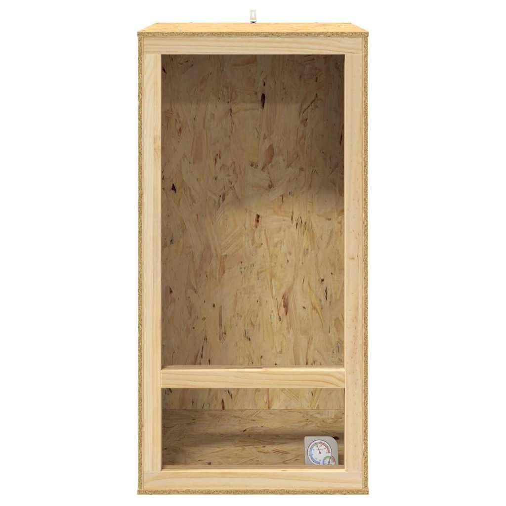Terrario marrone in OSB con vetro, 50 x 50 x 100 cm, casa per rettili con porta scorrevole, ventilazione e habitat versatile per anfibi, terrario del deserto, terrario della foresta pluviale
