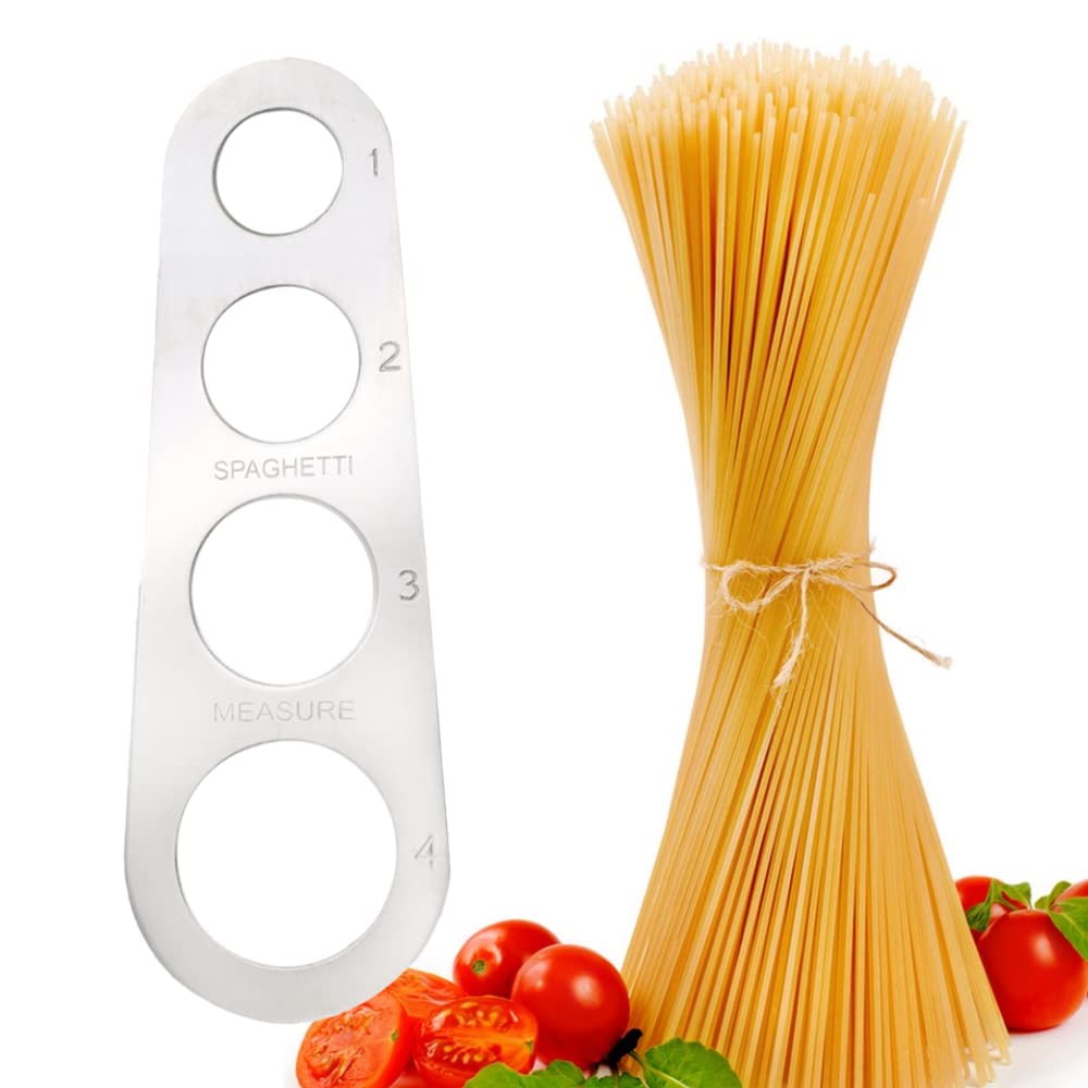 Lmyzcbzl Medidor de Espaguetis Acero Inoxidable, Dispositivo de Medición, Gadgets de Control de Pasta Con 4 Orificios, Herramienta de Cocina