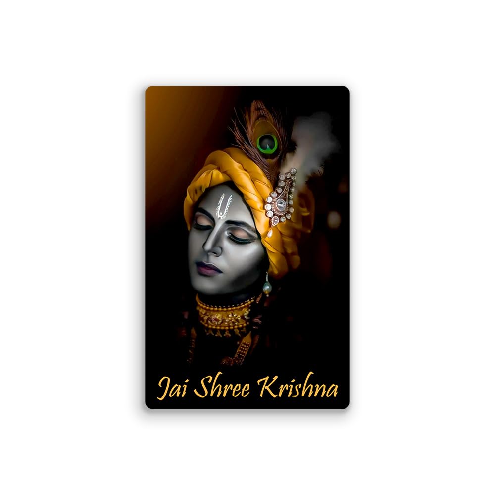 EVERCAREGIFTS Lord Krishna Fridge Magnet Kitchen Decor Home Decoration Krishna Photo Digital Fridge Magnet Acrylic Religious Fridge Magnet Return Gifts Size : 8.2 x 5.2 Cms