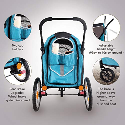 2in1 Happy Pet Dog Stroller and Bike Pet Trailer for Medium and Large
