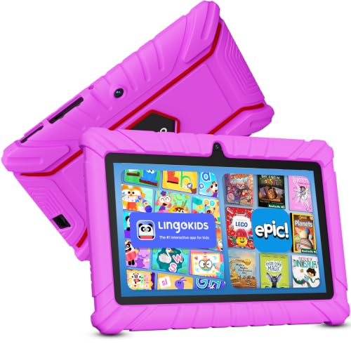 Image of Contixo 7 inch Kids Tablet Bundle, Tablet with Headphones & Sleeve Bag - Pink