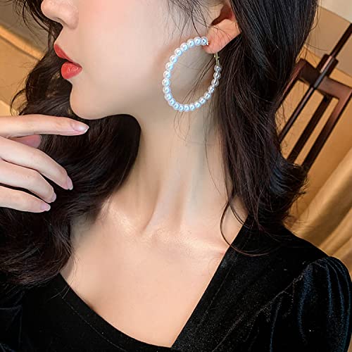 Pearl Hoop Earrings for Women Fashion Dangle Hypoallergenic Earrings Drop Dangle Earrings Gifts for Women2