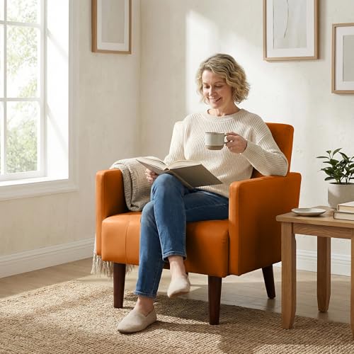 Sillón de Cuero Plegable Naranja miniatura 7