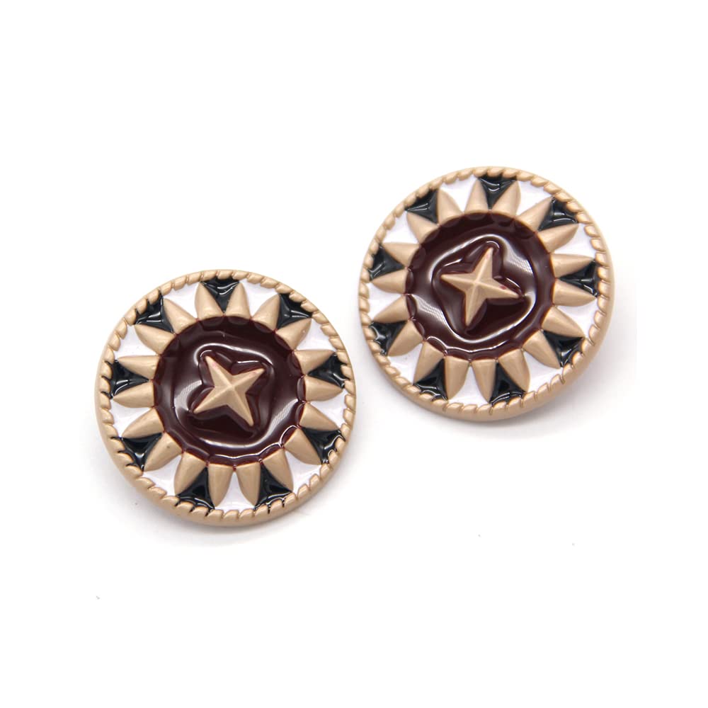 5 PCS Vintage Pearl Gold Metal Women Coat Buttons for Clothing Garment Decorative Large Buttons Sewing Accessories