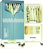 Clothes Dryer, Portable Drying Machine with Timer, 60inch Laundry Drying Wardrobe with Large Capacity, Electric Dryer/Rack for Home | Appartments (Blue GH8)