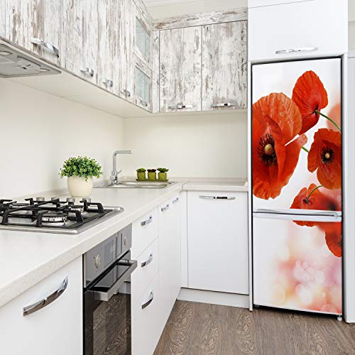 Vinilo adhesivo de amapolas 60x180 cm para renovar la nevera con elegancia 4