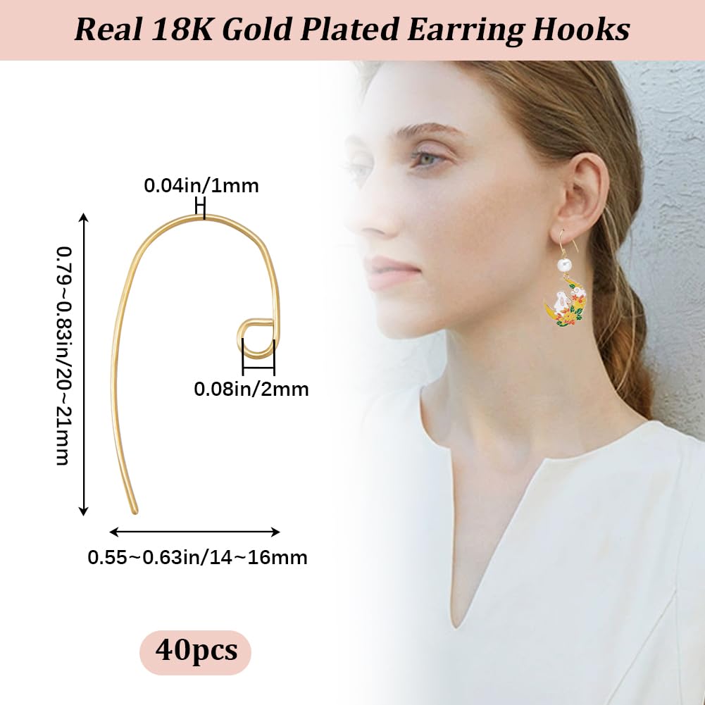 Beebeecraft Ohrringhaken Set - 48 Stück Vergoldete Ohrhaken Für DIY Schmuck
