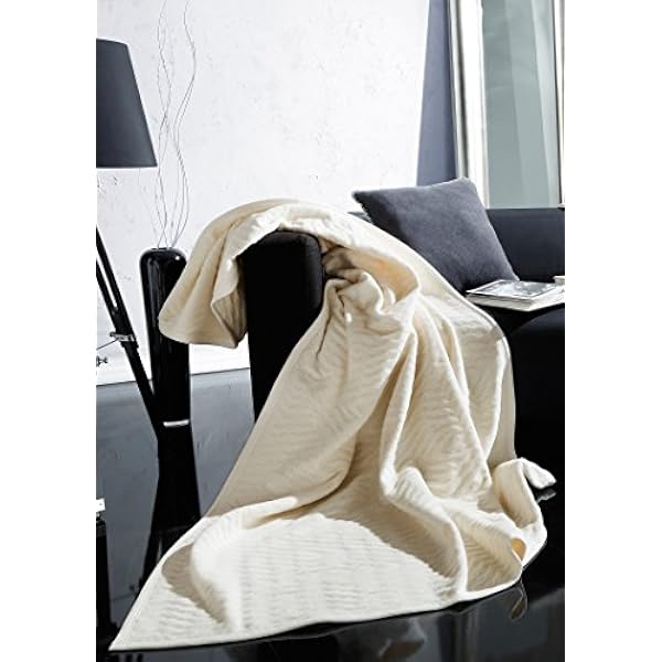 biederlack Relief Cotton Coperta, Misto Cotone, Naturale, Matrimoniale, 200x150x1 cm