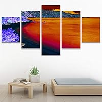 SIGNWIN 5 Panel Canvas Wall Art Modern Art Beach Coastal Expressive Global Multicolor Photography for Home Decorations Ready to Hang - 60