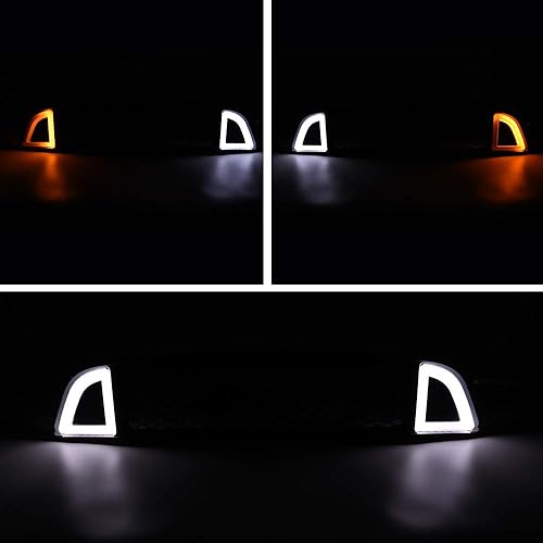 Miniatura 3 de CHEDA Rejilla superior de malla para parachoques delantero compatible con Ford Mustang 2015-2017 con luz LED blanca DRL