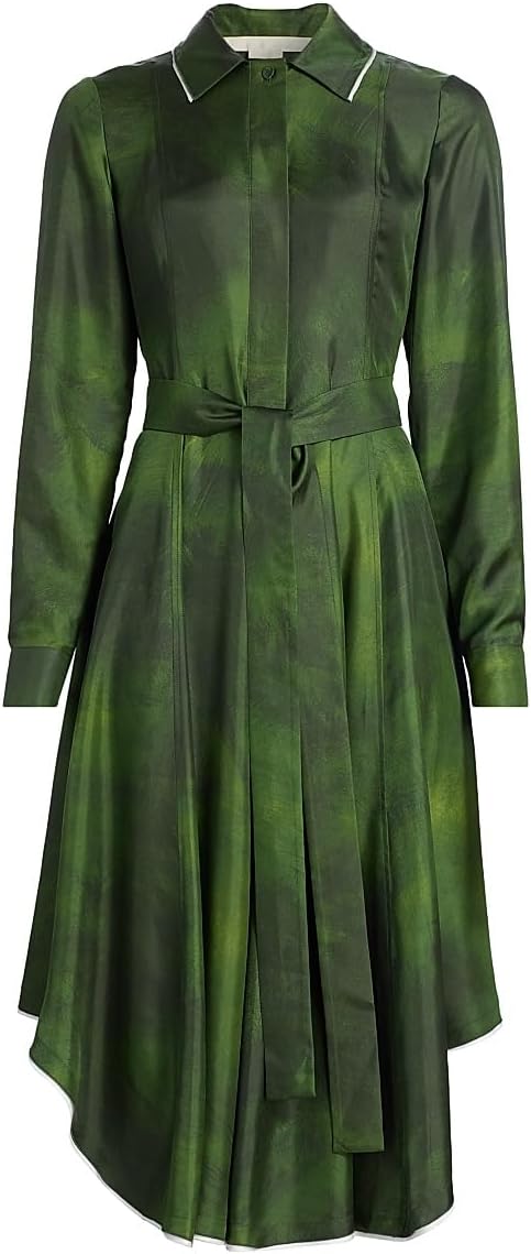 Jason Wu Collection Smudged Canvas Silk Twill Shirtdress