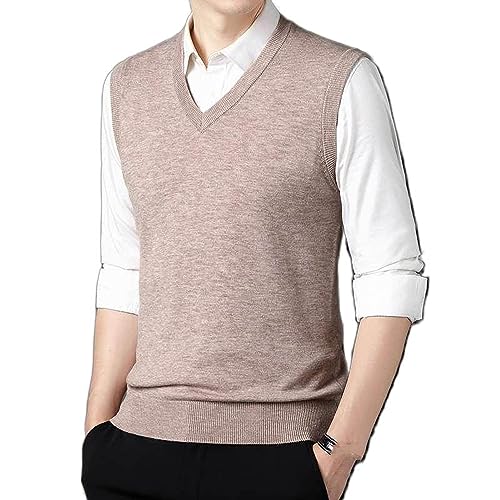 Gilet pull de couleur unie pour hommes en tricot de cachemire d'hiver