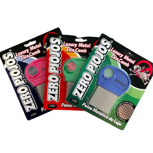 Zero Piojos Professional Self-Cleaning Lice Comb - Fast, Effective, and Natural Lice & Nits Removal, Pack of 3 Combs