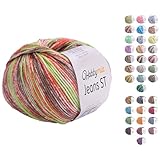 HobbyMia Jeans ST Multicolored/Rainbow Fancy Donut Yarn - 50gr, 160m/175yds - 55% Cotton & 45% Acrylic - Fine (2) - Verigated Yarn for Crochet & Knitting (11955 - S, 1 Ball)