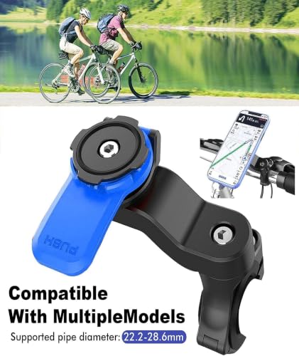 Image of 8PCS Phone Holder in Bike, Anti Vibration Mobile Holder for Bikes, Kit for Urban Commuting and Outdoor Riding, Mobile Holder for Bike with Vibration Damper, Blue Black Design