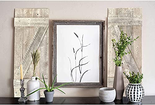 BarnwoodUSA Decorative Shutters Set of 2 | Rustic Farmhouse Window Shutters with Traditional Barn Look Z Pattern | Made from Reclaimed Wood | Interior Country Style Decor Made in USA | White Wash - Thumbnail 2