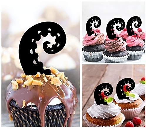 Cobra Snake Head Silhouette Acrylic Cupcake Toppers - 10 Pack For Party, Wedding, Birthday Decor