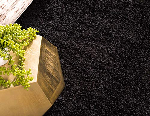 Image of Shaggy Polyester Microfiber Round Rug Carpet for Living Room | Ultra Soft Fluffy Plush Area Rug | Anti-Skid Non-Slip Backing | Washable Carpet for Bedroom- (4x4 feet, A9, Round)
