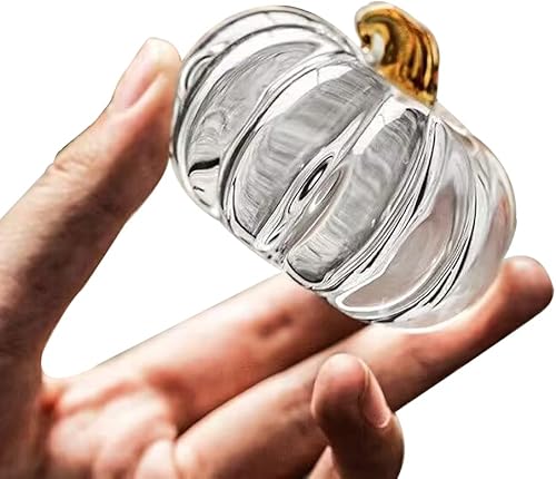 Miniatura 2 de Decoración de pisapapeles de calabaza de vidrio transparente  Elegante adorno de escritorio de cristal para el hogar u oficina, con forma de