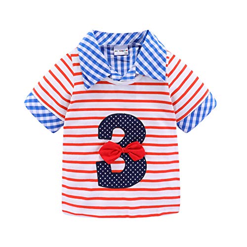 Image of Mud Kingdom Little Boys Girls Birthday Polo Shirt Short Sleeve Gift for Kids 1st 2nd 3rd 4th 5th 6th Number
