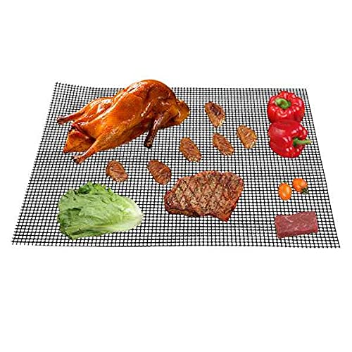 Lesix 4 Stück Antihaft-BBQ Grill Mesh wiederverwendbar PTFE Grillrost zum Kochen Cover