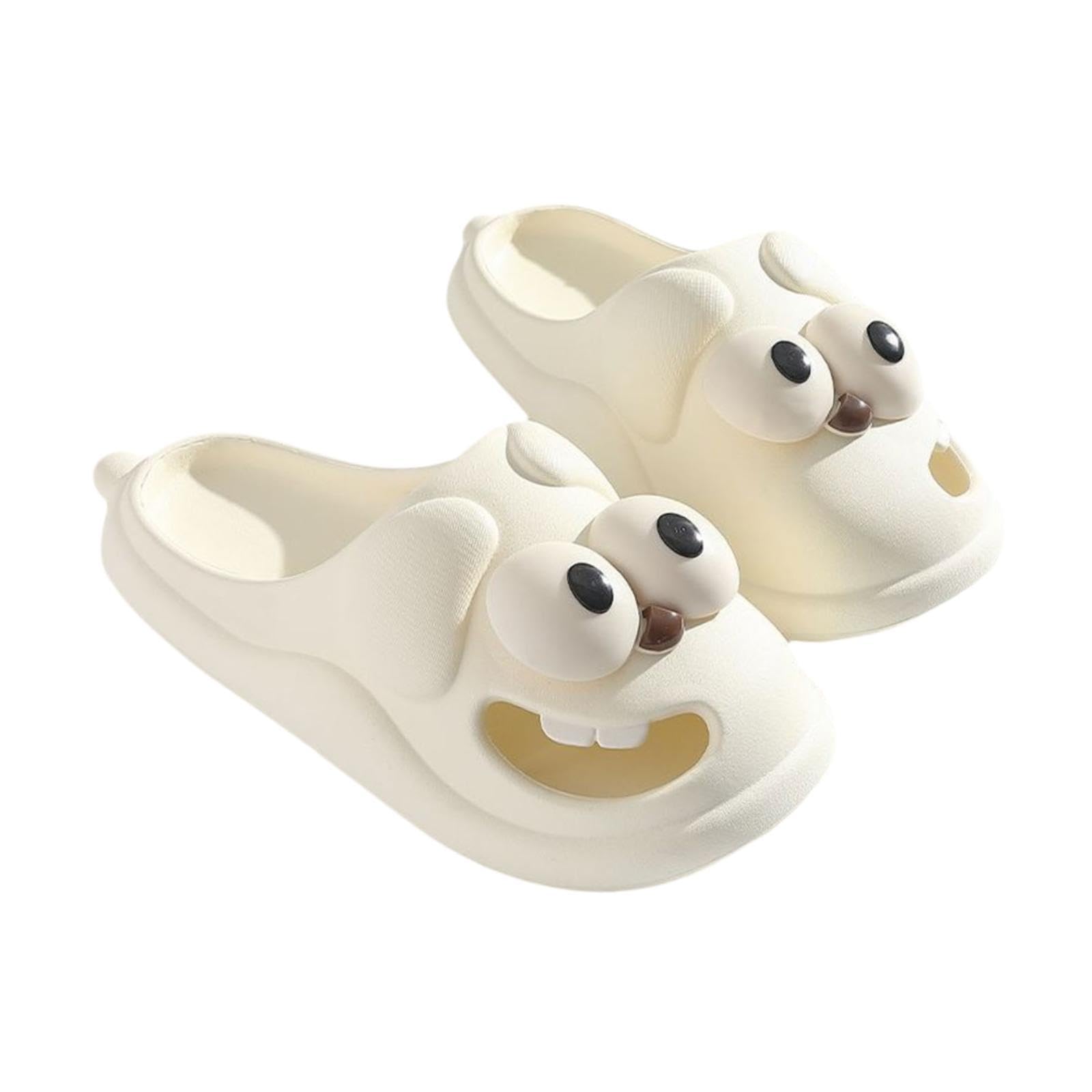 bnf Big Eyed Dog Shaped Slippers Summer for Public Shower Outdoor Beach Bathroom White 40 to 41 | Clothing, Shoes & Accessories | Womens Shoes | Slippers-picture-25