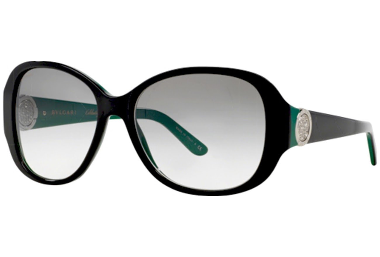 BVLGARI 8138-B-F Black Green Plastic Sunglasses Bvlgari Black Plastic Frame Sunglasses for Women for sale | eBay main image 4