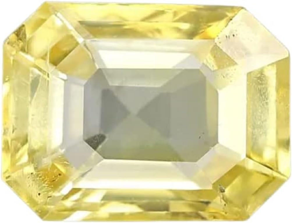 8.25 Ratti /7.52 カラット AAA++ 品質 イエロー サファイア セイロン 採掘 プフラジ 宝石 認定天然宝石、イ