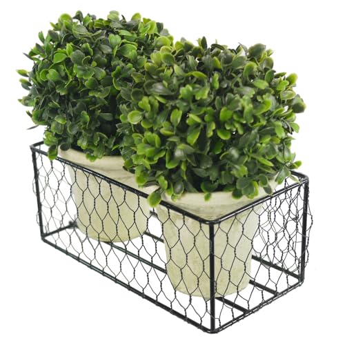 Admired By Nature 2pcs 5" Artificial Boxwood Topiary Faux Topiaries
