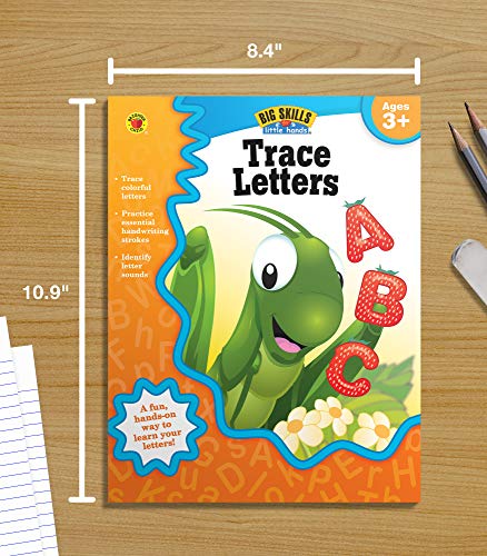 Big Skills for Little Hands® Trace Letters Workbook—Alphabet, Letters, Sounds, Handwriting Practice, Tracing Activity Book for Preschool–Kindergarten (32 pgs)