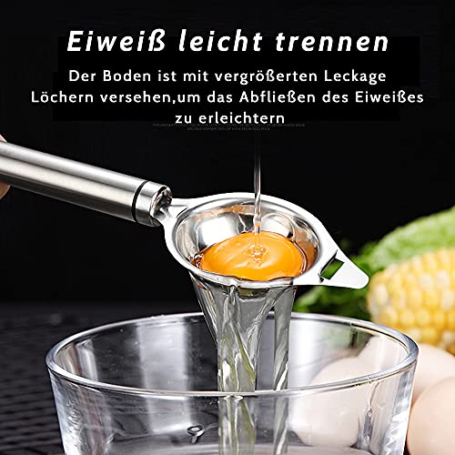 Foto von Eiertrenner Eiweiß Trenner Rostfreier Stahl Eigelb-Eiweiß-Separator, Filter mit langem Griff, Kochwerkzeug, Backassistent