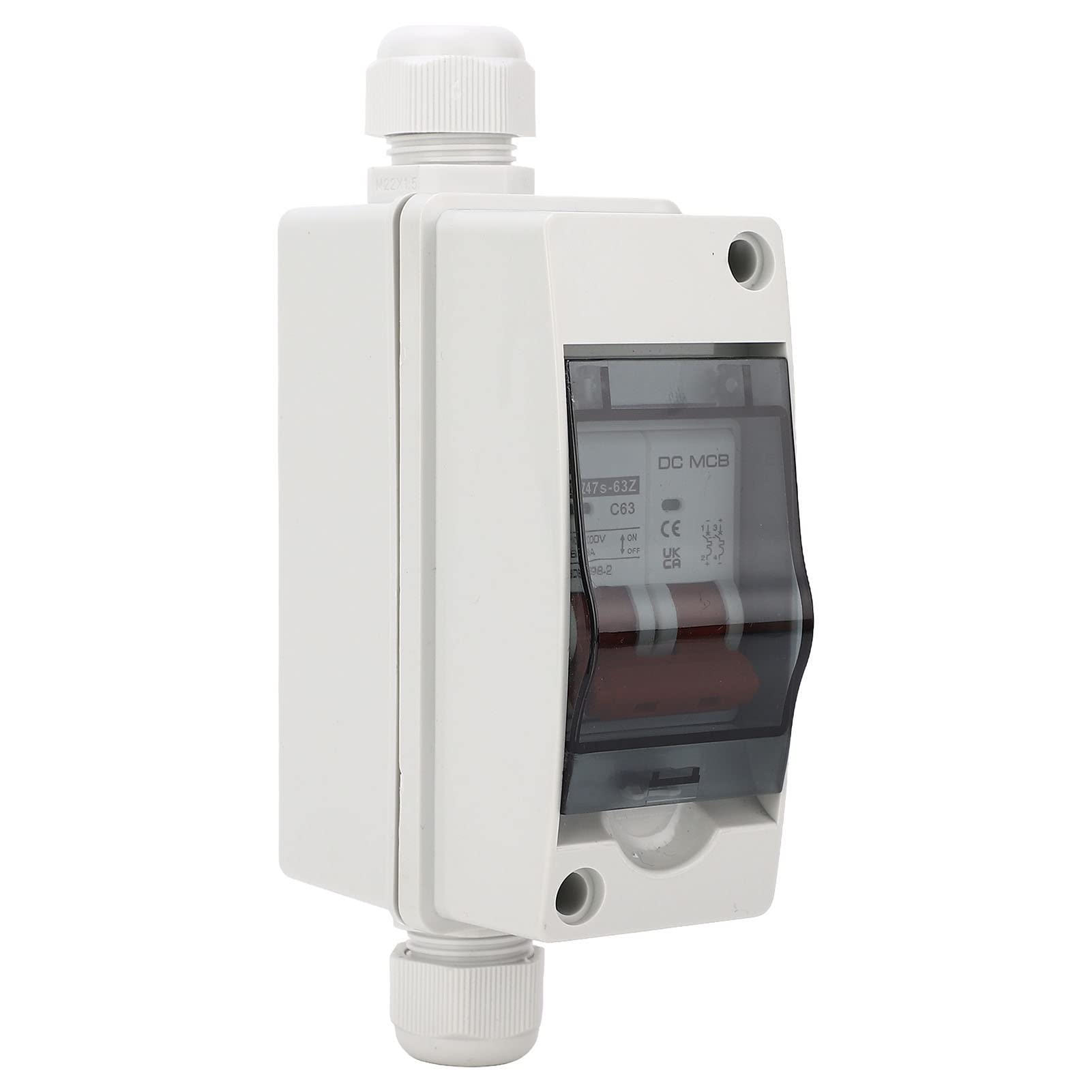 Eujgoov 2P 63A DC Miniature Circuit Breaker Solar Disconnect Switch for Solar PV System